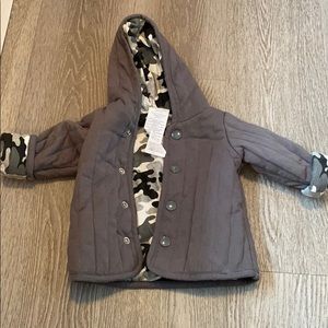 Baby boys grey and camo l jacket